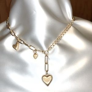 Valentines Day Gold Heart Necklace